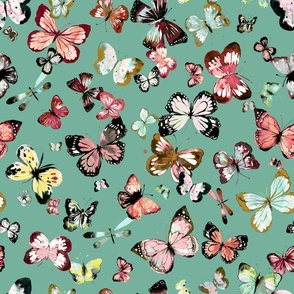 Butterflies Wings Mint Green coral Medium