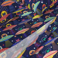 Intergalactic Cats- Rainbow Space Cat- Vintage Multicolored Pets- 80s Retro- Outer Space Ufo Arcade Games Wallpaper