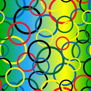 Bright design, sports, sports pattern, rings, sports rings, simple pattern, multicolor, circles, geometric, abstract, geometric shapes, Brazilian, colorful.