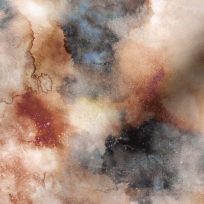 Marble abstract watercolor Copper Small
