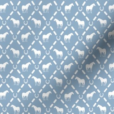 6" Horse Mix and Match Print Blue and White