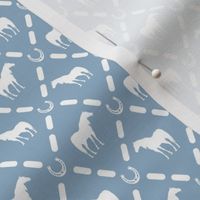 6" Horse Mix and Match Print Blue and White