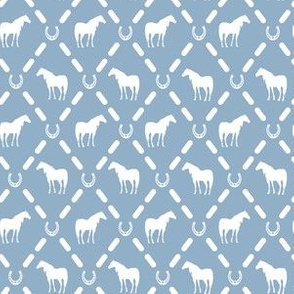 6" Horse Mix and Match Print Blue and White