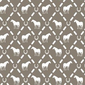 6" Horse Mix and Match Print Brown and White