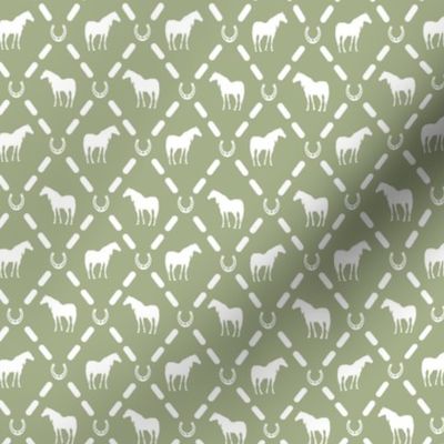 6" Horse Mix and Match Print Dark Pastel Green