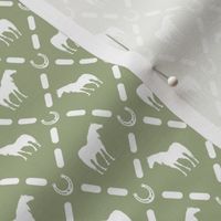 6" Horse Mix and Match Print Dark Pastel Green