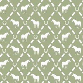 6" Horse Mix and Match Print Dark Pastel Green