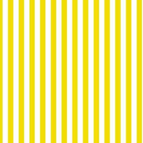 Dandelion Yellow Bengal Stripe Pattern Vertical in White