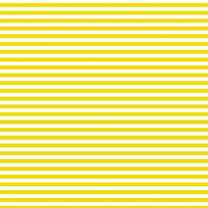 Small Dandelion Yellow Bengal Stripe Pattern Horizontal in White