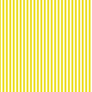 Small Dandelion Yellow Bengal Stripe Pattern Vertical in White