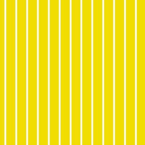 Dandelion Yellow Pin Stripe Pattern Vertical in White