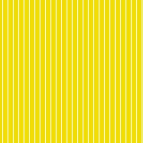 Small Dandelion Yellow Pin Stripe Pattern Vertical in White