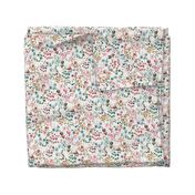 Meadow flowers Pink green Small florals