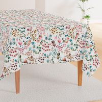 Ditsy floral - Nursery meadow floral - Pastel floral - Pink and green - Medium
