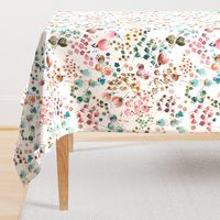 Ditsy floral - Nursery meadow floral - Pastel floral - Pink and green - Medium