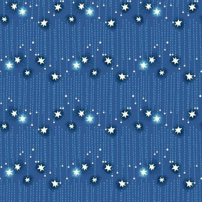 twinkling stars and dots / china blue and ivory