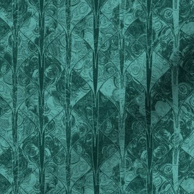 Dark teal mermaid scale brocade by Su_G_©SuSchaefer