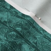 Dark teal mermaid scale brocade by Su_G_©SuSchaefer