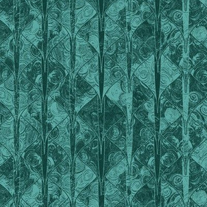 Dark teal mermaid scale brocade by Su_G_©SuSchaefer