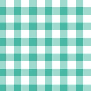 Gingham, Plaid, Check, Green and White