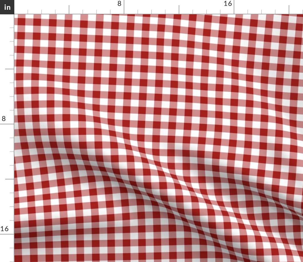 Gingham, Plaid, Check, Red and White