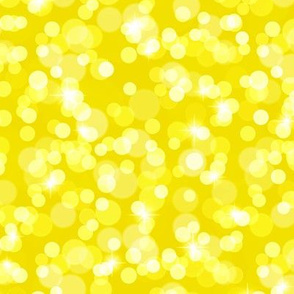 Sparkly Bokeh Pattern - Dandelion Yellow Color