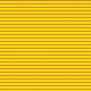 Small Dandelion Yellow Pin Stripe Pattern Horizontal in Royal Fuchsia