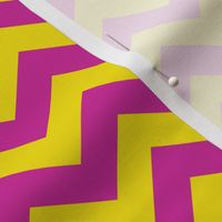 Chevron Pattern - Dandelion Yellow and Royal Fuchsia