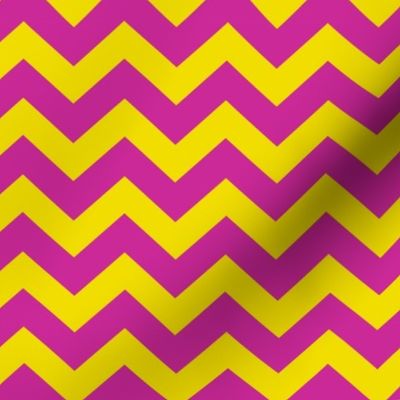 Chevron Pattern - Dandelion Yellow and Royal Fuchsia