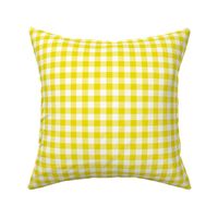 Gingham Pattern - Dandelion Yellow and White