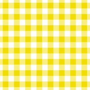 Gingham Pattern - Dandelion Yellow and White