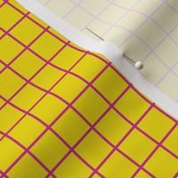 Grid Pattern - Dandelion Yellow and Royal Fuchsia