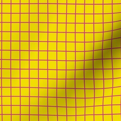 Grid Pattern - Dandelion Yellow and Royal Fuchsia