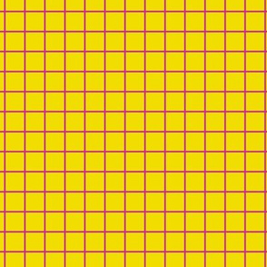 Grid Pattern - Dandelion Yellow and Royal Fuchsia
