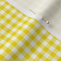 Small Gingham Pattern - Dandelion Yellow and White