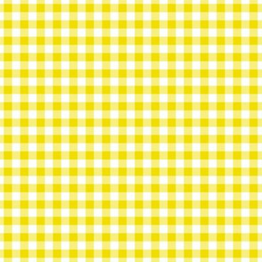 Small Gingham Pattern - Dandelion Yellow and White