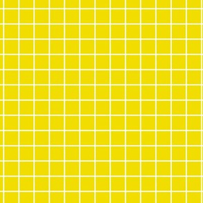 Grid Pattern - Dandelion Yellow and WhiteRegular