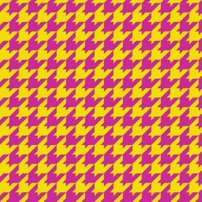 Houndstooth Pattern - Dandelion Yellow and Royal Fuchsia