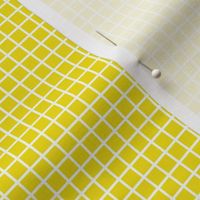 Small Grid Pattern - Dandelion Yellow and White