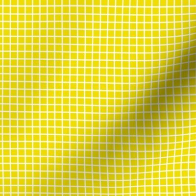 Small Grid Pattern - Dandelion Yellow and White