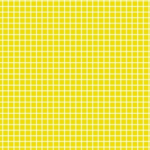 Small Grid Pattern - Dandelion Yellow and White