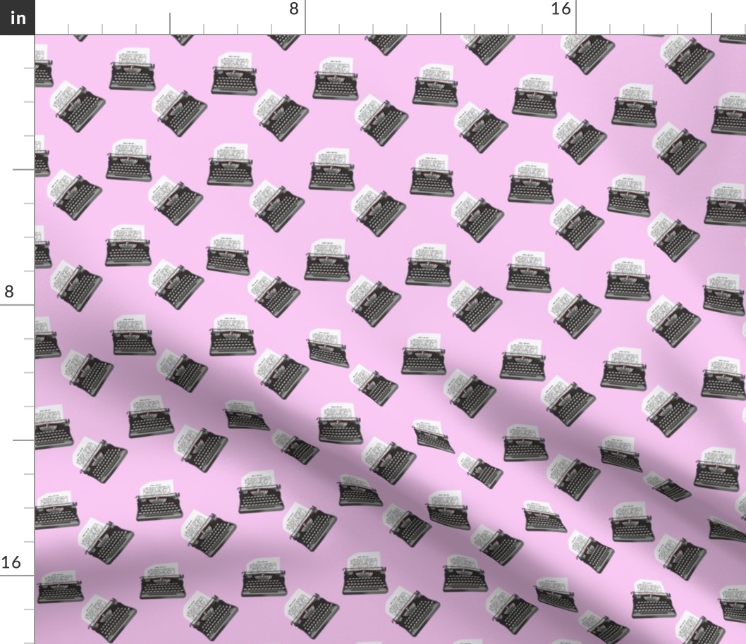 pink typewriter pattern