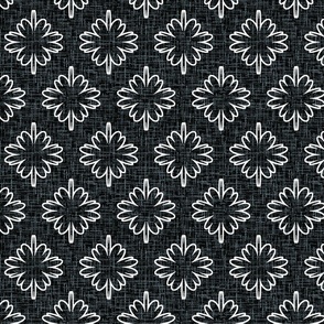 natural pattern, large scale flowers, graphics flowers, home interior, flowers, elegant, trendy, dark, Upholstery, daisies flowers, floral, geometric, black and white.