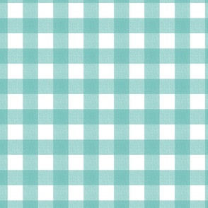 Vintage Teal Plaid - teal gingham, pastel turquoise, teal plaid, teal checker 