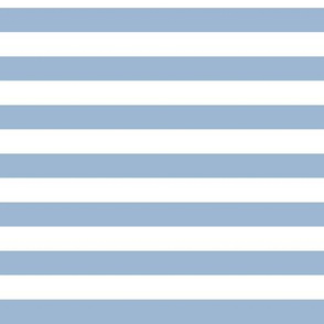Powder Blue Awning Stripe Pattern Horizontal in White