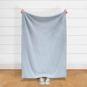 Powder Blue Awning Stripe Pattern Vertical in White