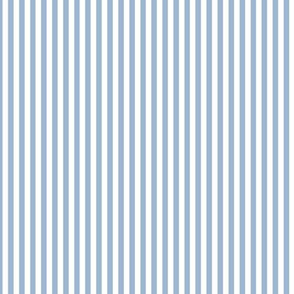 Small Powder Blue Bengal Stripe Pattern Vertical in White