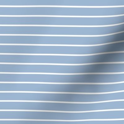 Powder Blue Pin Stripe Pattern Horizontal in White