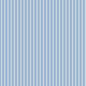 Small Powder Blue Pin Stripe Pattern Vertical in White