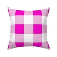 Medium Scale - Non-Directional - Plain Shocking Pink Gingham - Valentine Gingham - Girls Gingham - Feminine Gingham